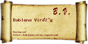 Bablena Virág névjegykártya